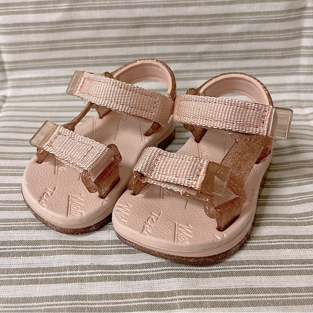 Mini Melissa Baby Girl Jelly Sandals - PINK GLITTER